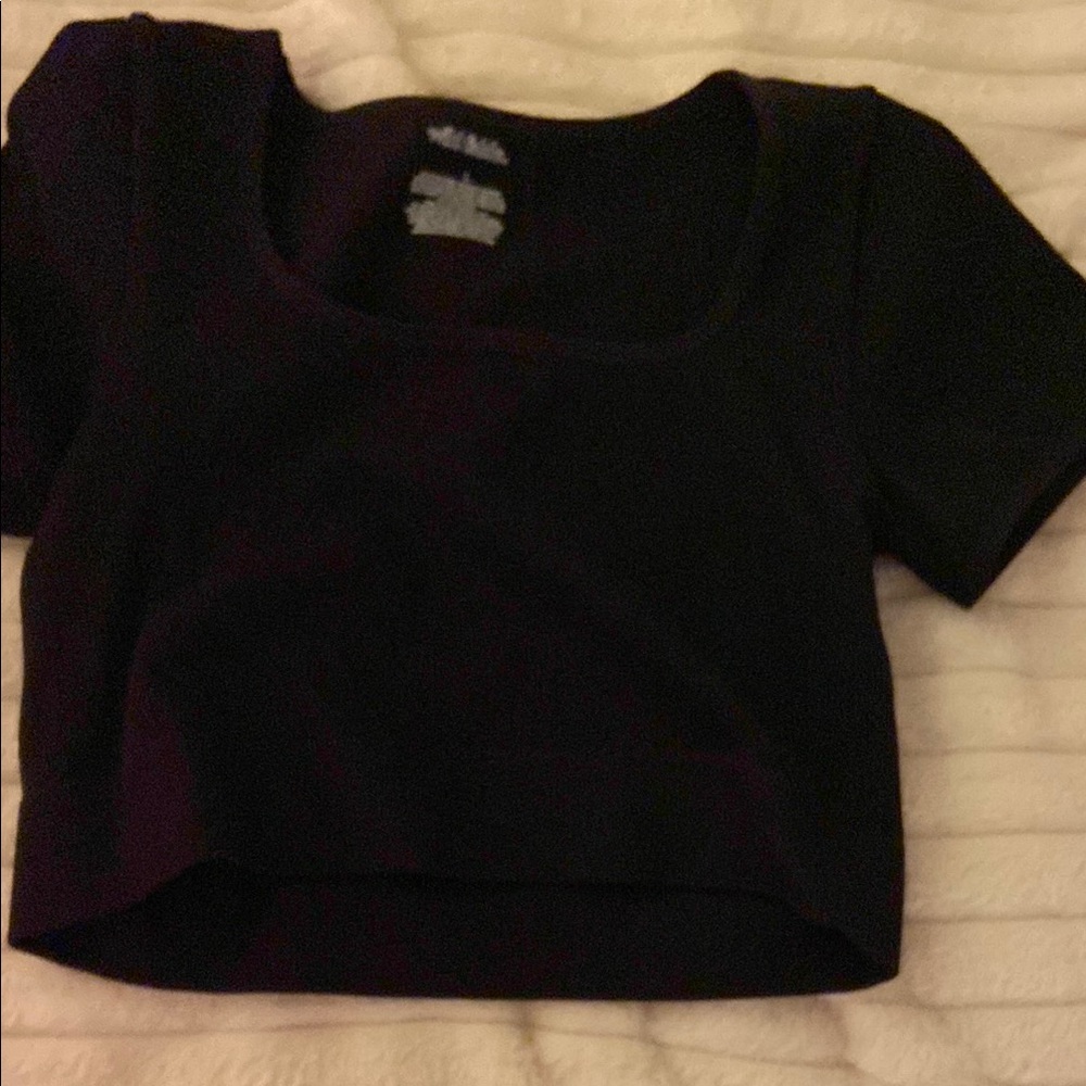 Black Square Neck Crop Top